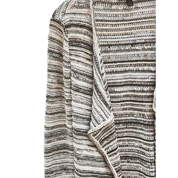 St. John Knits Caviar Ribbon Knit Waterfall Cardigan M Quiet Luxury